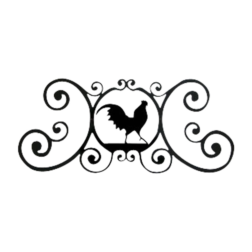 Village Wrought Iron Rooster Wall Art Over Door Plaque