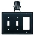 thumbnail image 1 of 1 GFI and 2 Switch Cover with Adirondack Chair Accent, Black, 1 of 2