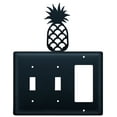 thumbnail image 1 of 1 GFI and 2 Switch Cover with Pineapple Accent, Black, 1 of 2