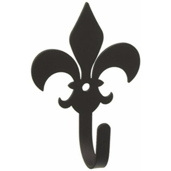 Village Wrought Iron WH-121-S Fleur-de-Lis Wall Hook Small - Black
