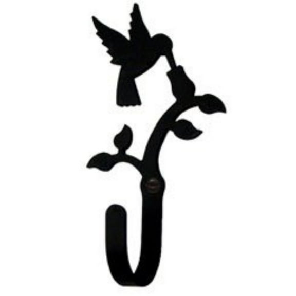Home Indoor Modern Decorative Black Hummingbird - Wall Hook Extra Small