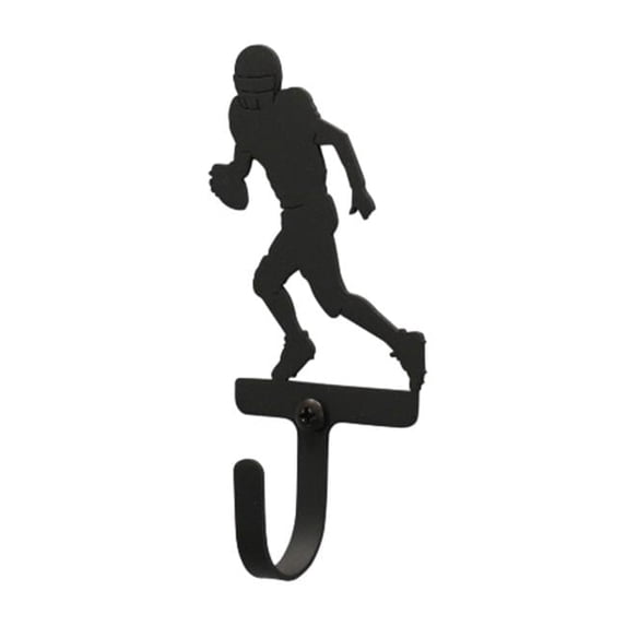 Village Wrought Iron WH-195-S Football Player Wall Hook S - Black