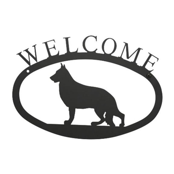 Village Wrought Iron  Welcome Sign-Plaque - German Shepherd - Dog