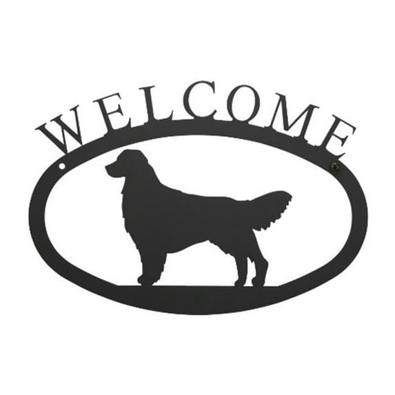 Village Wrought Iron Welcome Sign-Plaque - Retriever - Dog