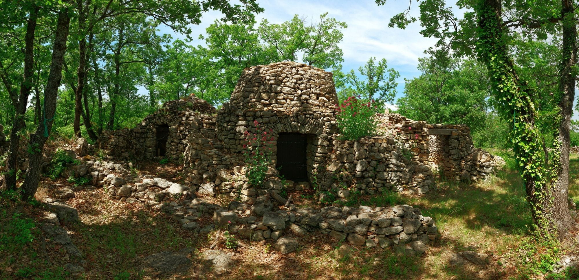 Village des Bories Saint-Martin-de-Castillon Vaucluse Luberon Provence-Alpes-Cote DAzur France Canvas Art - Panoramic Images (27 x 9)