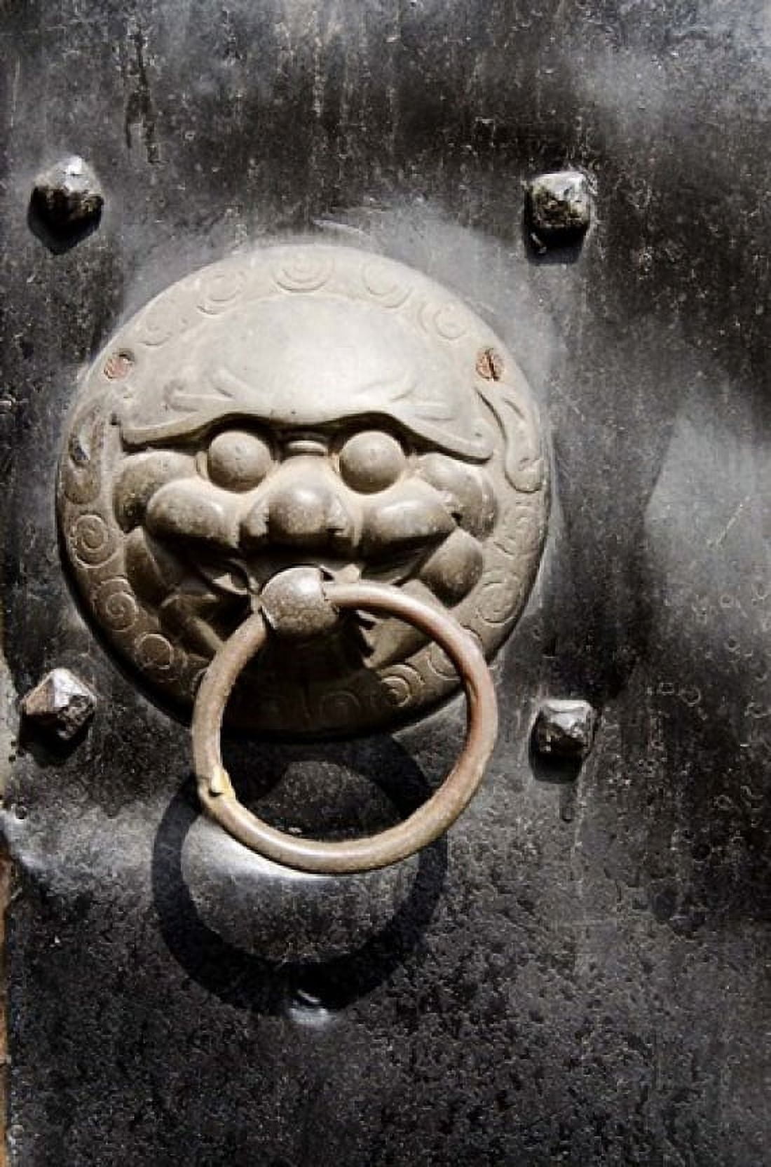 Village door with ornate lion knocker Zhujiajiao Shanghai China Canvas Art - Cindy Miller Hopkins DanitaDelimont (21 x 32)