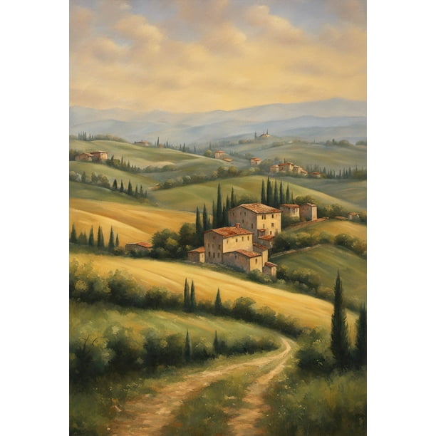Daniel NG 油絵 ( Village Tuscany) Village in Tuscany Oil Painting II - 12