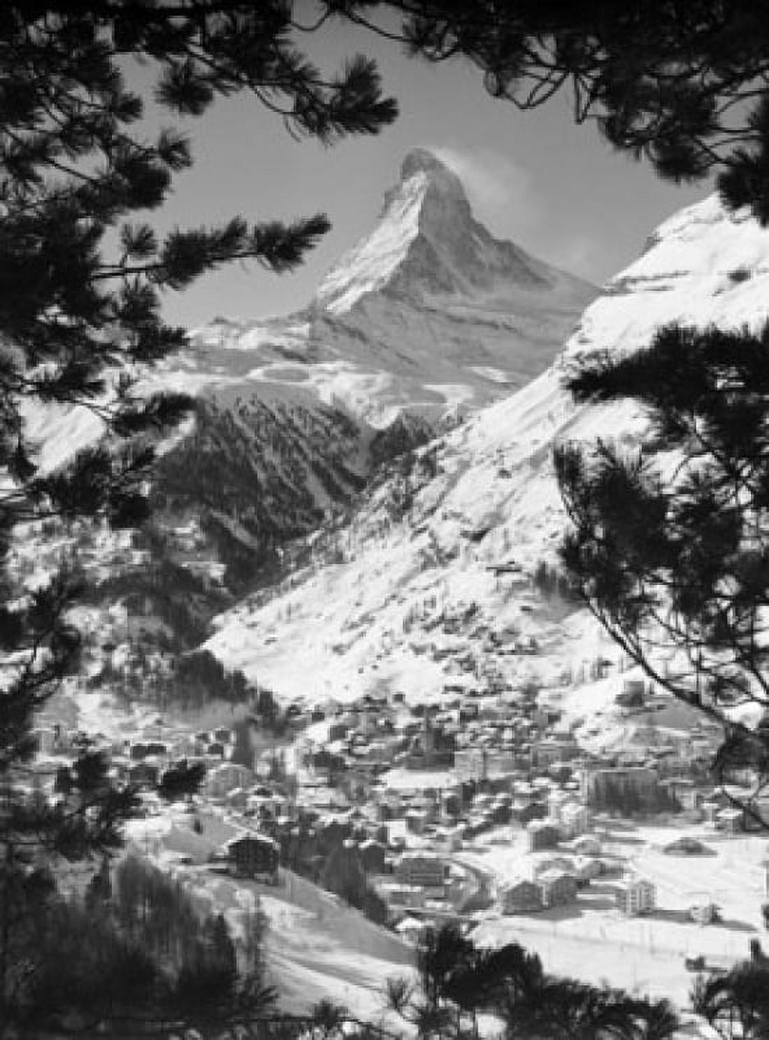 Village in a valley Matterhorn Switzerland Canvas Art - (18 x 24)