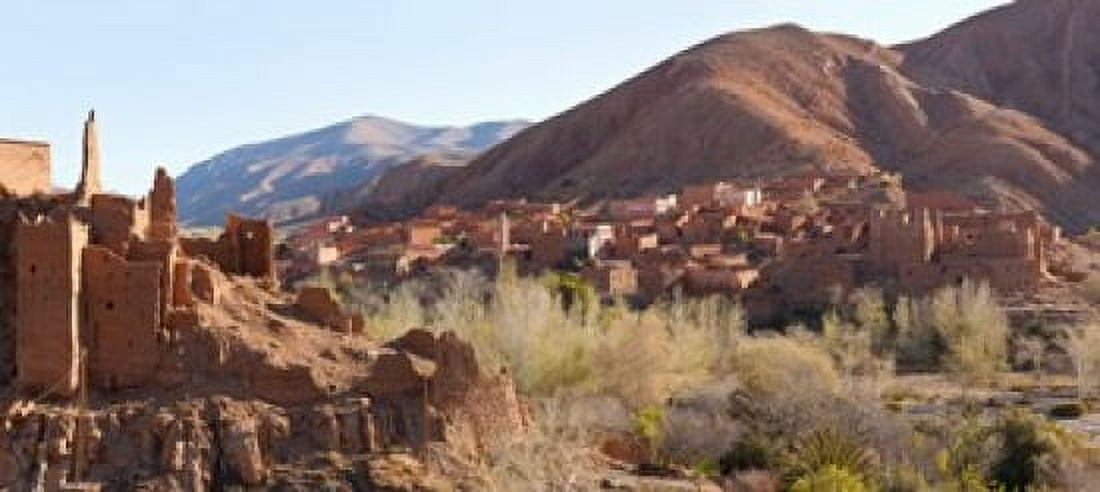 Village in the Dades Valley Dades Gorges Ouarzazate Morocco Canvas Art - Panoramic Images (30 x 14)