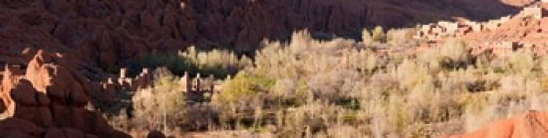 Village in the Dades Valley Dades Gorges Ouarzazate Morocco Canvas Art - Panoramic Images (40 x 10)