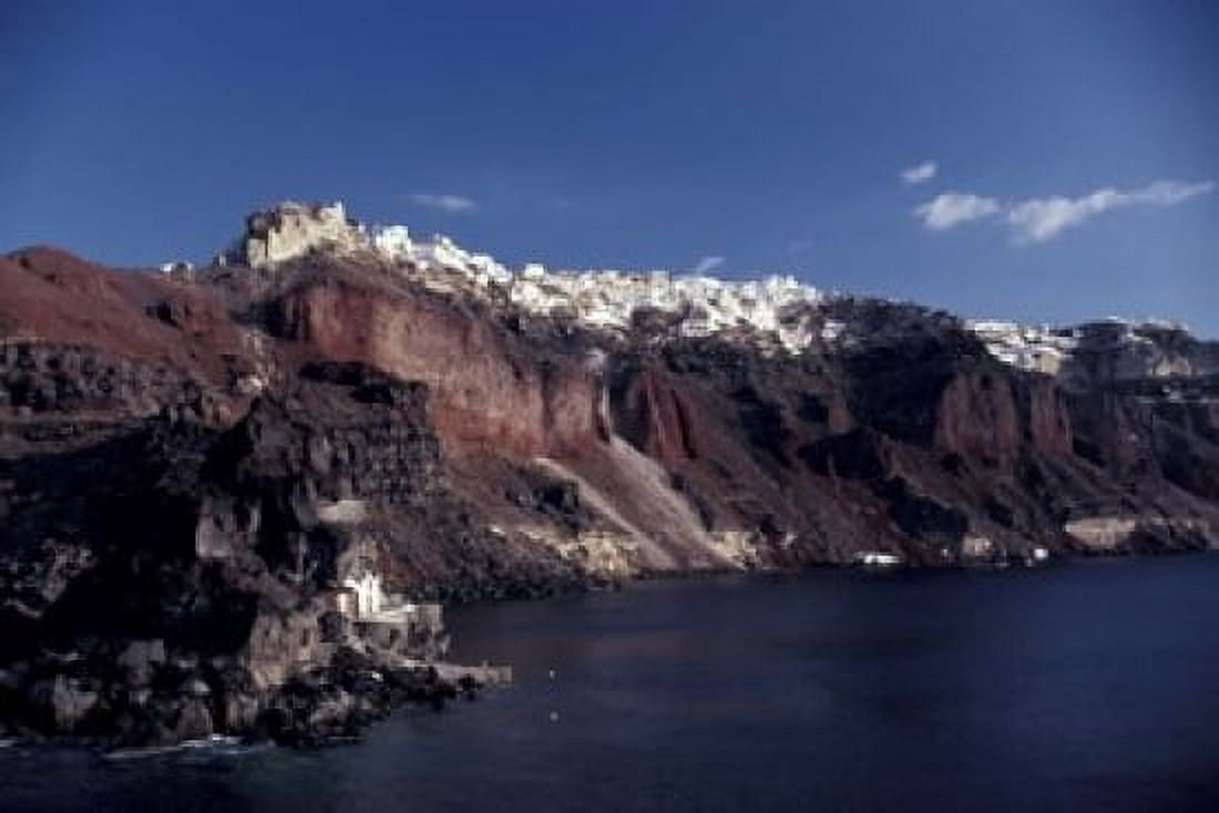 Village of Ia From Ferry Santorini Greece Canvas Art - Greg Gawlowski DanitaDelimont (24 x 15)
