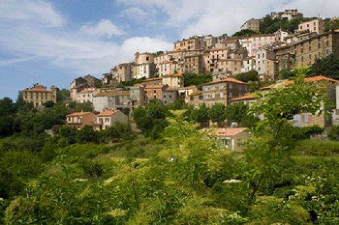 Village of Pieve Corsica France Canvas Art - Scott T Smith DanitaDelimont (26 x 18)