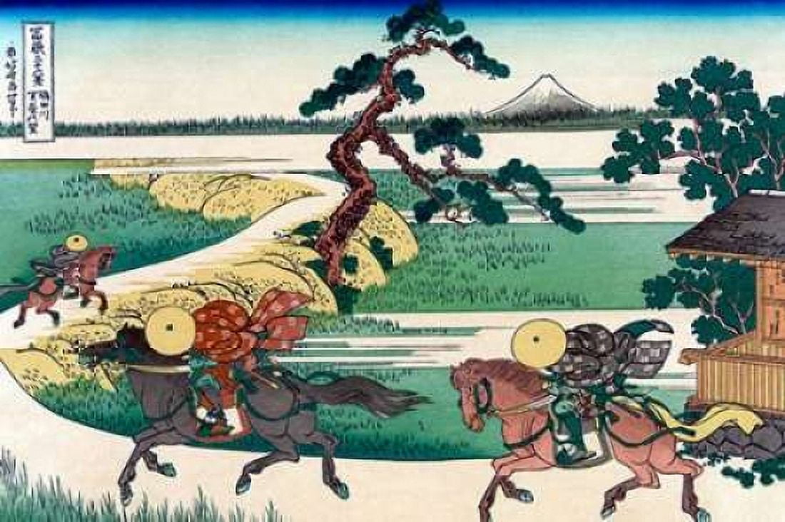 Village of Sekiya at Sumida River 1830 Canvas Art - Hokusai (24 x 36)