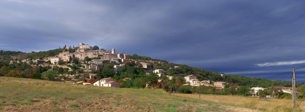Village of Simiane-la-Rotonde Alpes-de-Haute-Provence Provence-Alpes-Cote dAzur France Canvas Art - Panoramic Images (36 x 12)