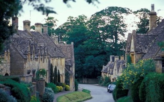 Village of Stanton Cotswolds Gloucestershire England Canvas Art - Nik Wheeler DanitaDelimont (35 x 22)