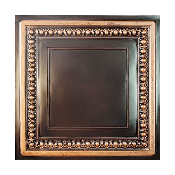 Village style ceiling tiles 3D embossed wall panels for Retail stores PL06 Traditional copper 10Pcs/pack