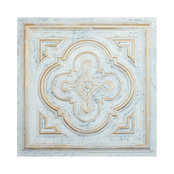 Village style ceiling tiles 3D embossed wall panels for light luxury restaurant PL36 Aged white gold 10Pcs/pack