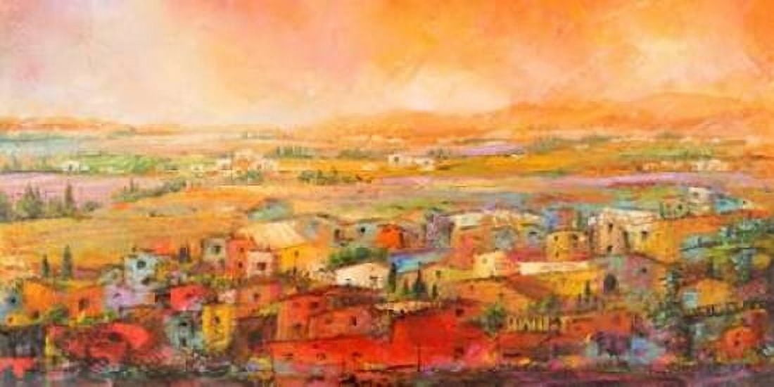 Villaggio delle colline Canvas Art - Tebo Marzari (10 x 20)