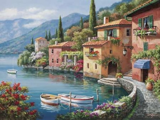Villagio Dal Lago Canvas Art - Sung Kim (18 x 24)