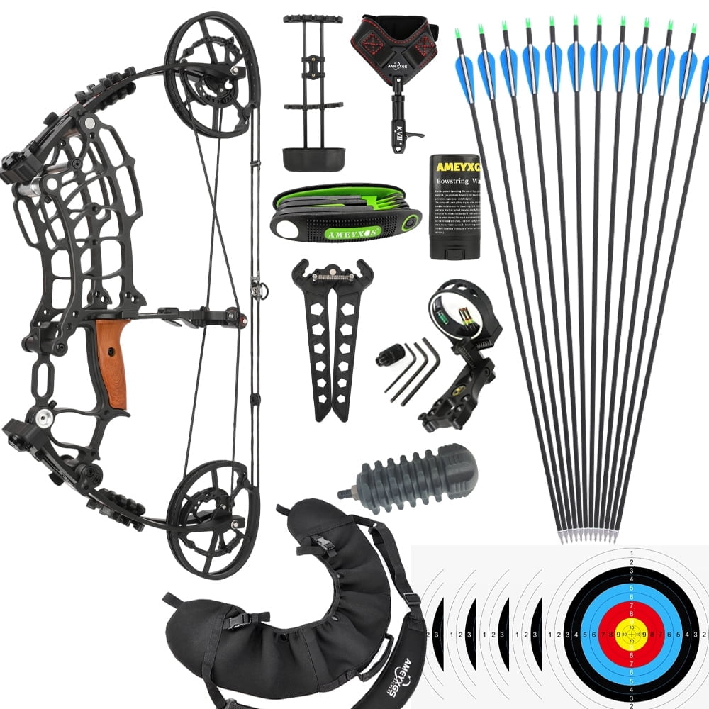 Villain 30-70lbs Dual-Use Compound Bow 420FPS with Full Accessory Kit
