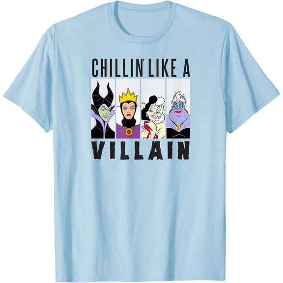 Villain Group Ursula Evil Queen Cruella Maleficent DTG Print Unisex T-Shirt,Light Blue Color,Size 3T