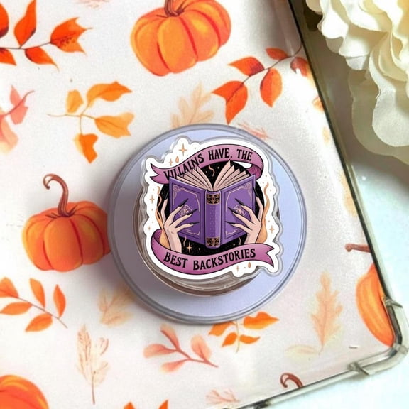 Villains Have The Best Backstories Phone Grip, Aesthetic Dark Romance Magsafe Holder for Kindle, Funny Sarcastic Bookish eReader Kickstand, Morally Grey Character Lover Gift