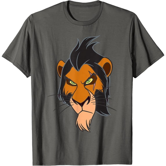 Villains Scar from The Lion King Big Face DTG Print Unisex T-Shirt