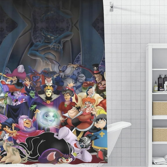 Villains-theme Bathroom Shower Curtain Home Decor,Bath Curtains Durable Waterproof Bath Curtain , Adluts Girls Boys Bathroom Decor House Gifts 52x71inch130cmX180cm