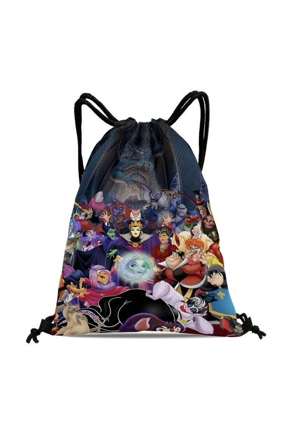 Villains-theme Drawstring Backpack Sports Gym Bag Water Resistant String Bag Cinch Bag12X1630X40cm