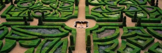 Villandry Chateau Gardens Loire Valley Indre-Et-Loire Villandry France Canvas Art - Panoramic Images (36 x 12)