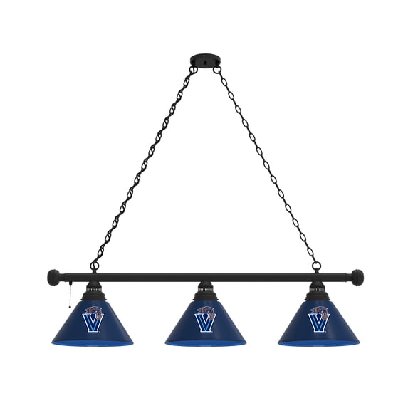 Villanova University 3 Shade Billiard Light with Black Fixture