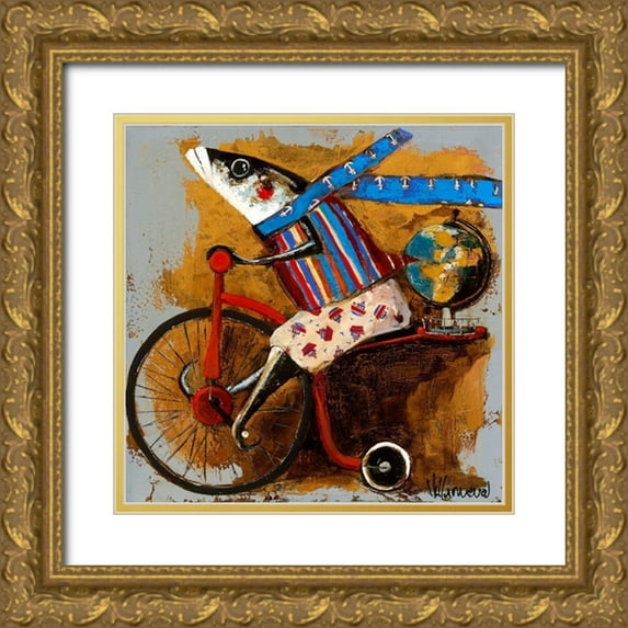Villanueva, Natalia 20x20 Gold Ornate Wood Framed with Double Matting Museum Art Print Titled - Paseando el mundo