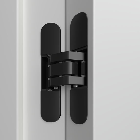 Villar Home Designs 3D Concealed Invisible 3 Way Adjustable Heavy-Duty Door Hinge Black Matte