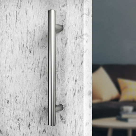 Villar Home Designs 5 Pack Modern Round Stainless Steel Cabinet Drawer and Kitchen Silver Pulls by Hole Center 7 9/16''
