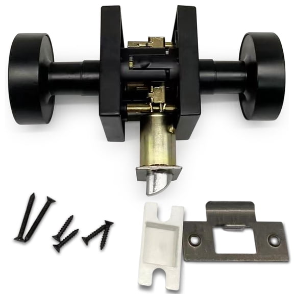 (2 Pack) Villar Home Designs Door Knob Dream Black Passage