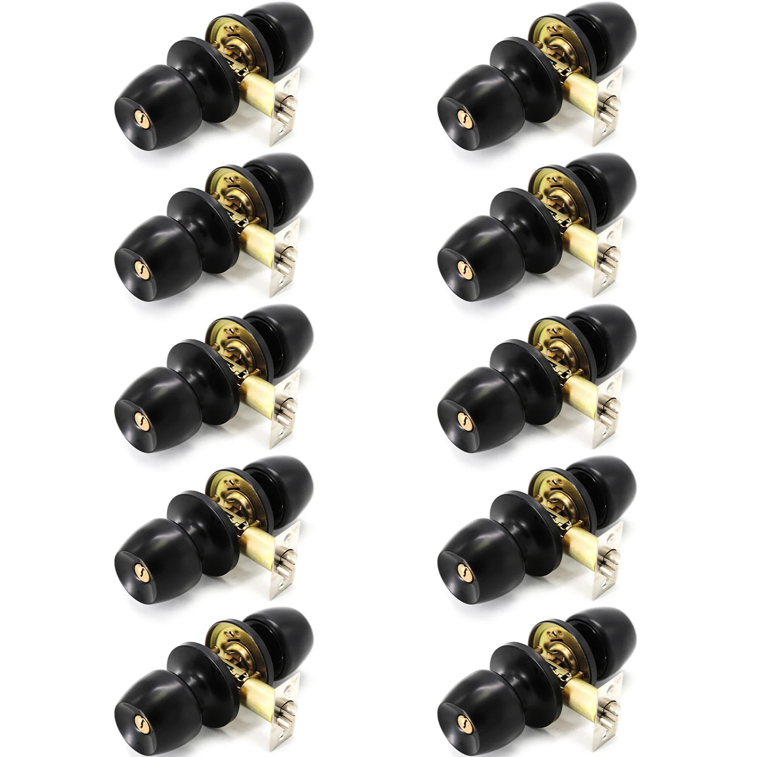 Villar Home Designs Door Knob Versa Black Keyed 10 Pack
