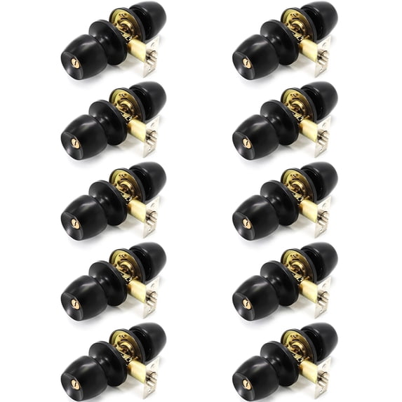 Villar Home Designs Door Knob Versa Black Keyed 10 Pack