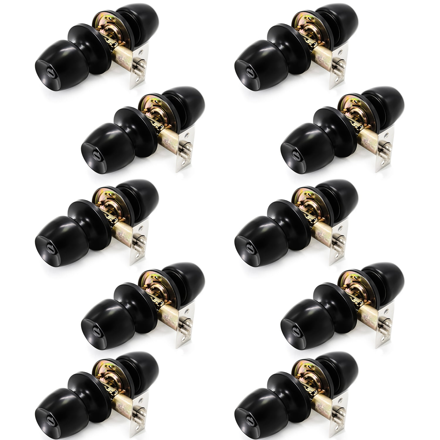 Villar Home Designs Door Knob Versa Black Privacy 10 Pack