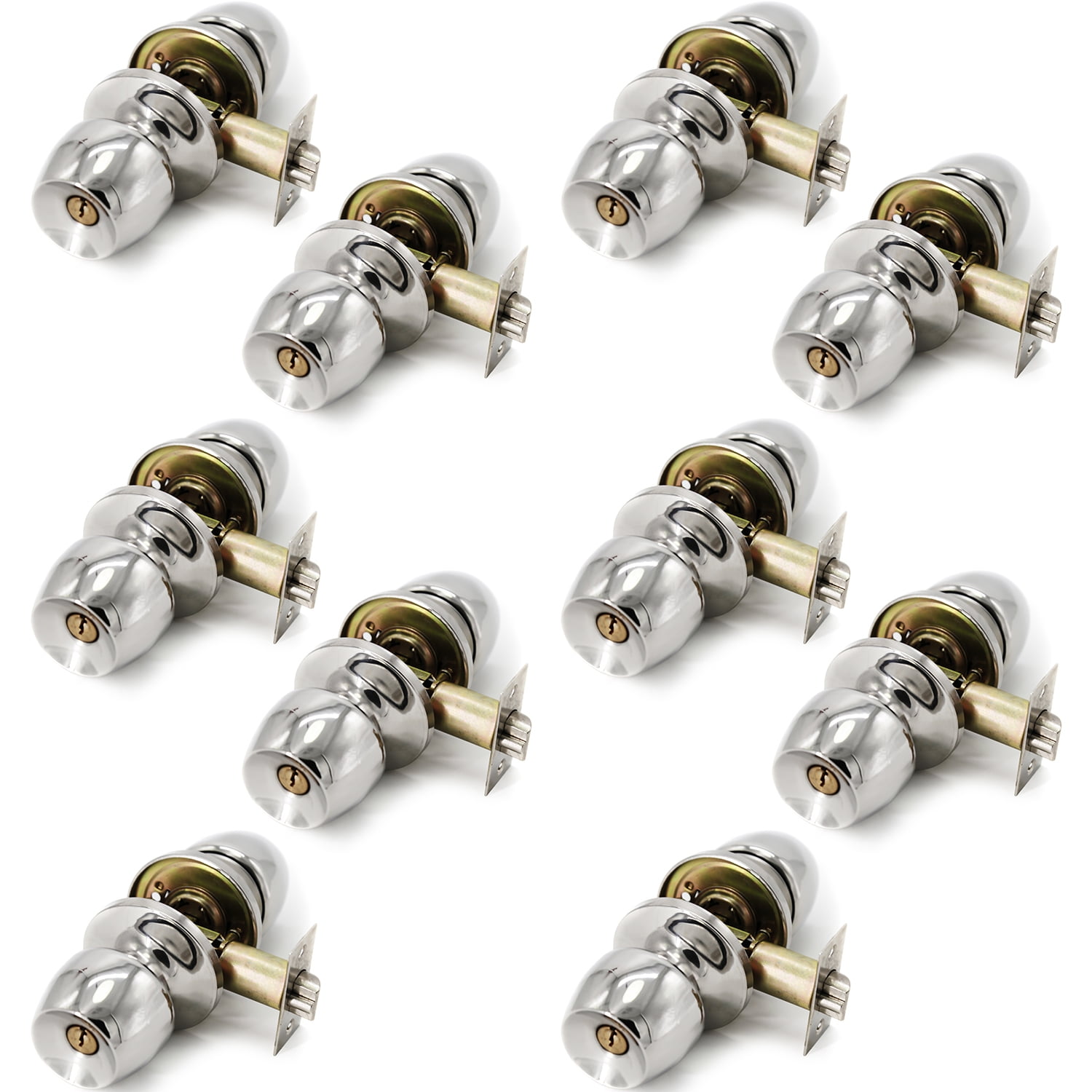 Villar Home Designs Door Knob Versa Chrome Keyed 10 Pack