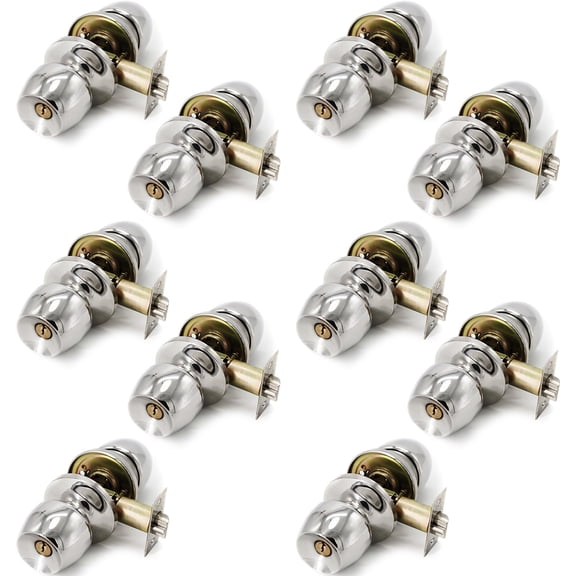 Villar Home Designs Door Knob Versa Chrome Keyed 10 Pack
