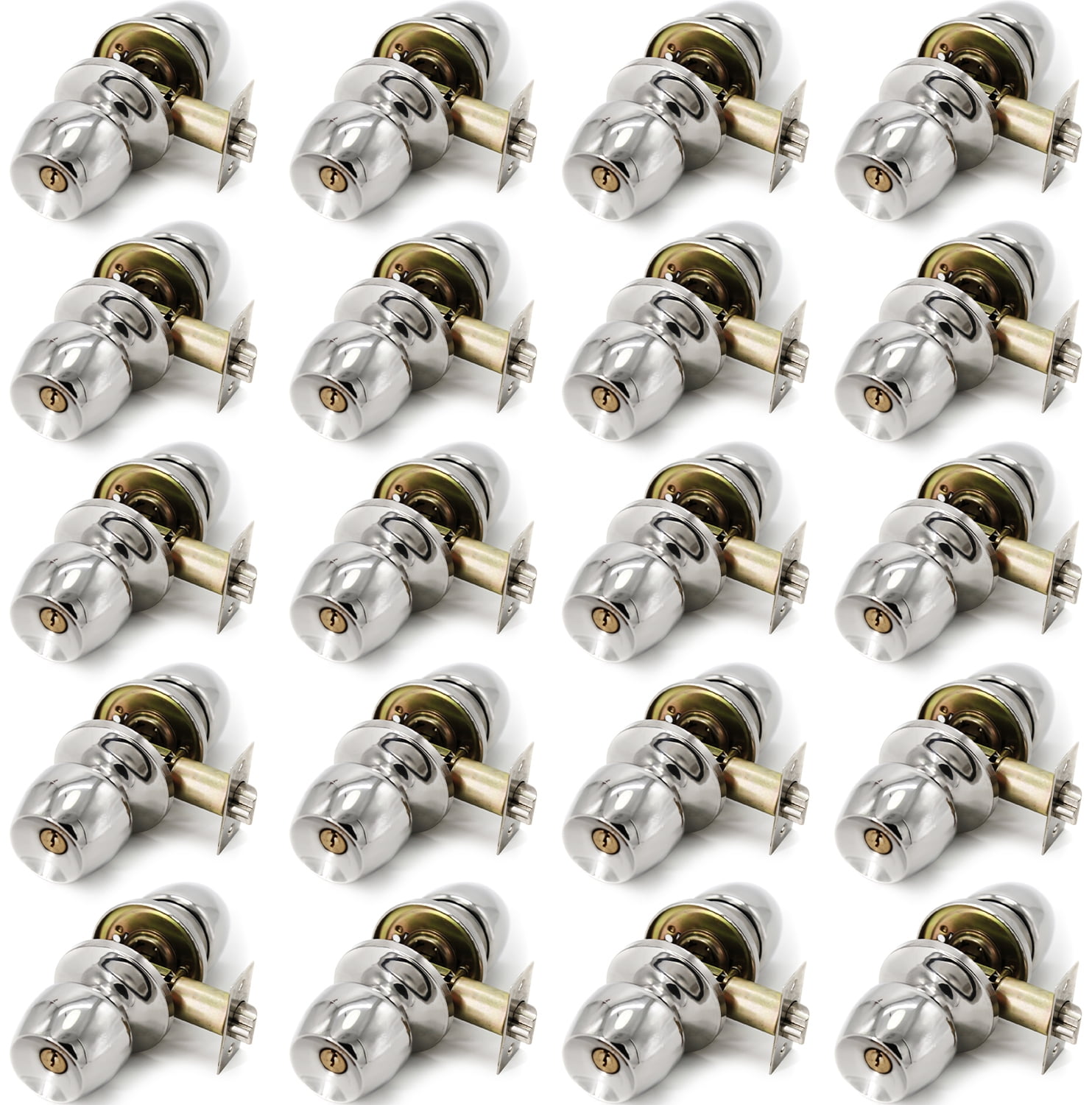 Villar Home Designs Door Knob Versa Chrome Keyed 20 Pack