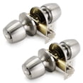 thumbnail image 1 of Villar Home Designs Door Knob Versa Satin Nickel Privacy 2 Pack, 1 of 8