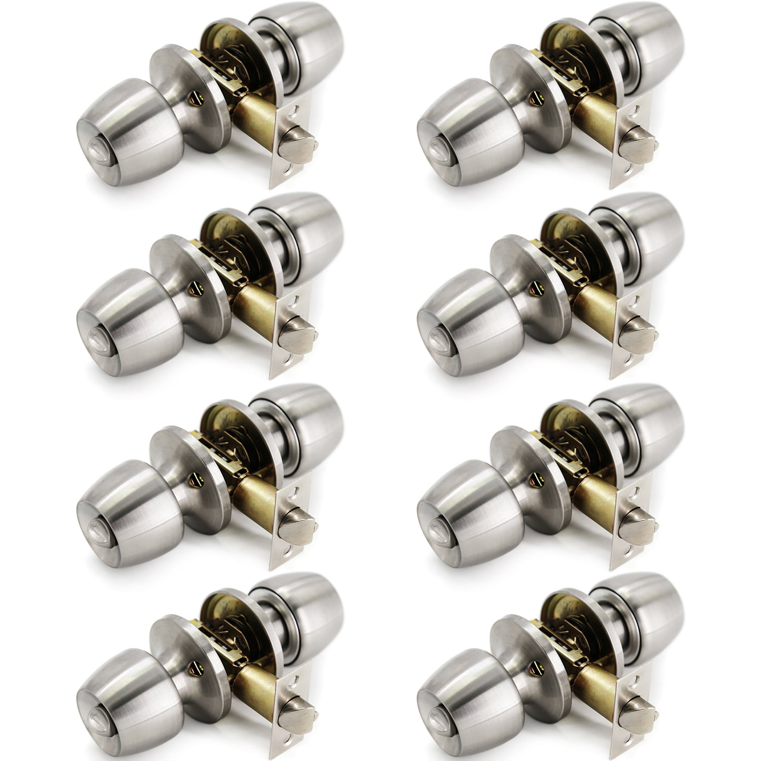 Villar Home Designs Door Knob Versa Satin Nickel Privacy 8 Pack