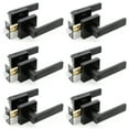 thumbnail image 1 of Villar Home Designs Door Lever Crown Black Keyed 6 Pack, 1 of 6