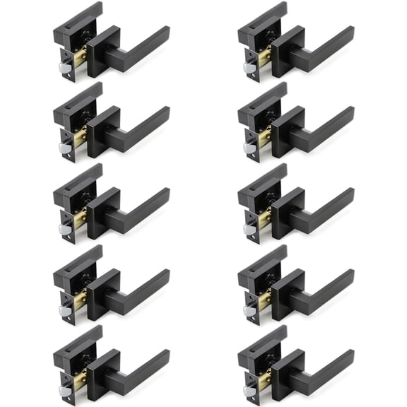 Villar Home Designs Door Lever Crown Black Passage 10 Pack