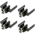 thumbnail image 1 of Villar Home Designs Door Lever Crown Black Passage 4 Pack, 1 of 8