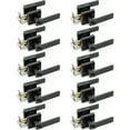 thumbnail image 1 of Villar Home Designs Door Lever Crown Black Privacy 10 Pack, 1 of 8