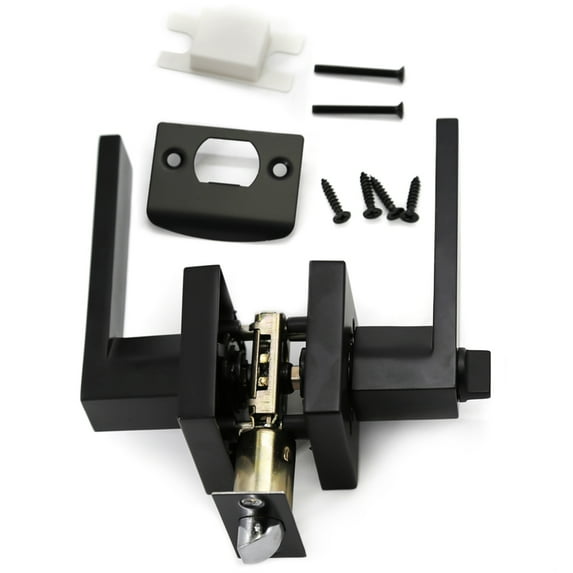 Villar Home Designs Door Lever Crown Black Privacy 20 Pack