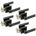 thumbnail image 1 of Villar Home Designs Door Lever Crown Black Privacy 4 Pack, 1 of 8