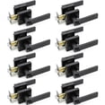 thumbnail image 1 of Villar Home Designs Door Lever Crown Black Privacy 8 Pack, 1 of 9